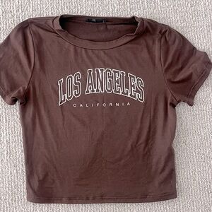 Brown Kids Women’s Graphic T-Shirt with Los Angeles Print